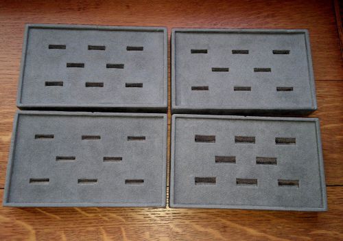 Lot of 4 gray suede ring displays for sale