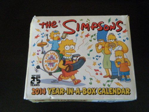 THE SIMPSONS OFFICIAL 2014 DESK CALENDAR NEVER USED COLLECTOR ITEM BART HOMER +