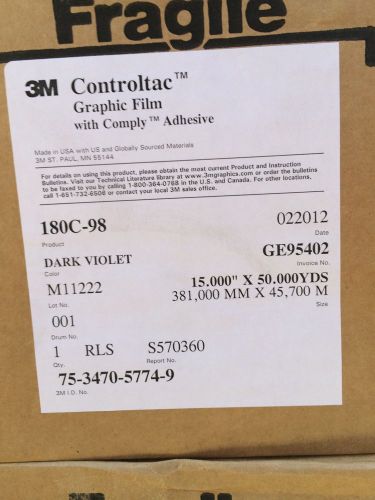 3M CONTROLTAC GRAPHIC FILM WITH COMPLY ADHESIVE - DARK VIOLET - ****NEW****