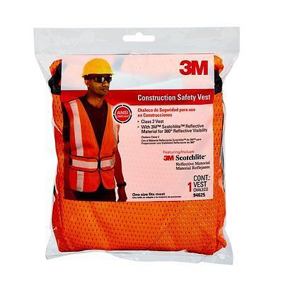 3M Tekk 94625-80030T, Hi-Viz Orange Construction Safety Vest 5/cs