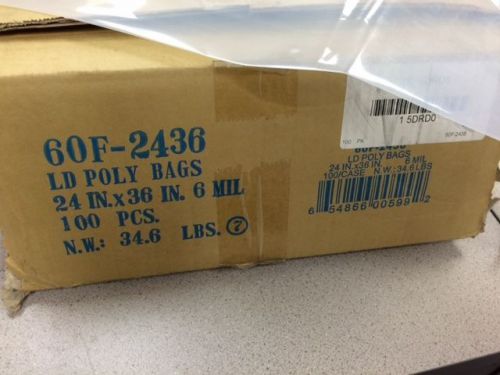 New 60f-2436 lay flat poly bag ldpe 36inl 24inw pk100 5drd0 free ship for sale