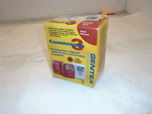 GENTEX GES3-24WR RED 24VDC SELECTABLE CANDELA WALL MOUNT EVACUATION STROBE NEW