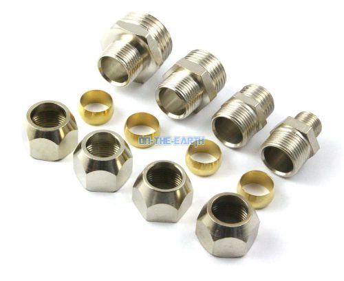 5pcs brass 10mm to 1/2&#034; bsp compression connector fitting fuel gas hose coupler for sale