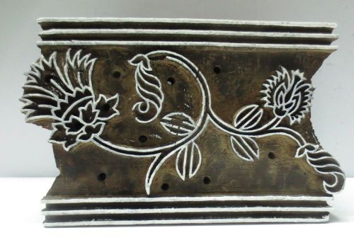 WOODEN HAND CARVED ANOKHI TEXTILE PRINT FABRIC BLOCK STAMP ETHNIC FLORAL PRINT
