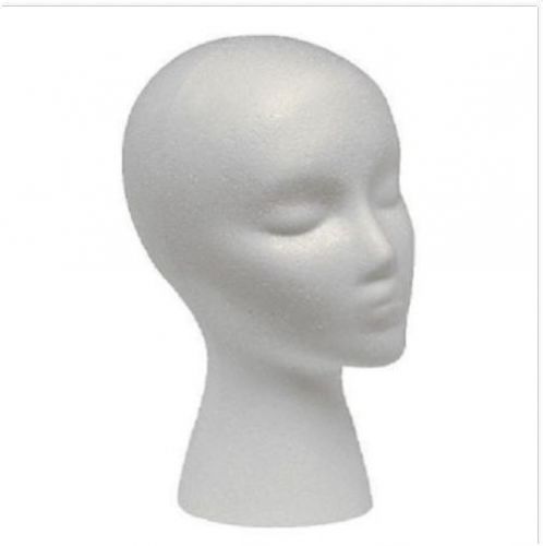 STYROFOAM FOAM MANNEQUIN WIG HEAD DISPLAY HAT CAP WIG HOLDER WHITE FOAM HEAD