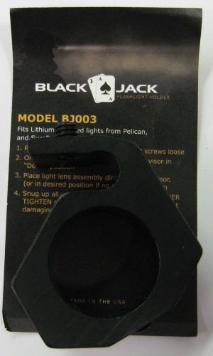 Black Jack BJ003 Aluminum Fire Fighter Flashlight Helmet Mount. NEW.