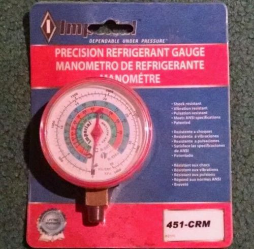 NEW Imperial Precision Refrigerant Gauge Meets ANSI Specs 451-CRM RED
