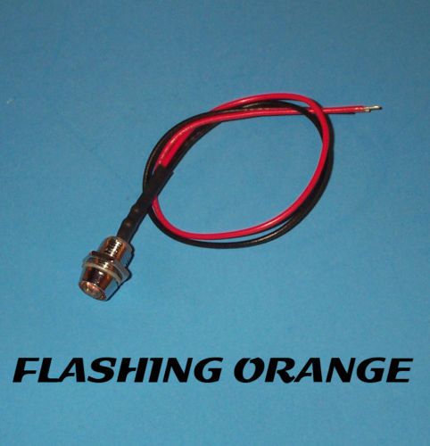Flashing led - 5mm pre wired 12v chrome bezel - orange for sale
