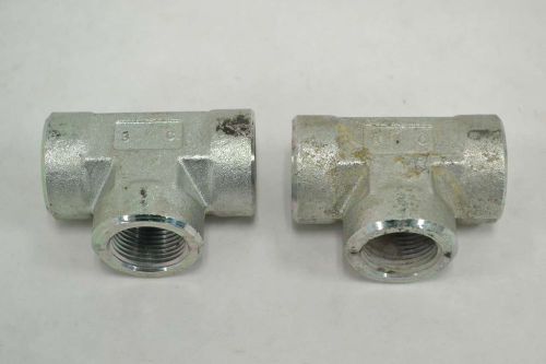 Lot 2 aeroquip female tee fitting coupling 3 way 3/4in npt b352487 for sale