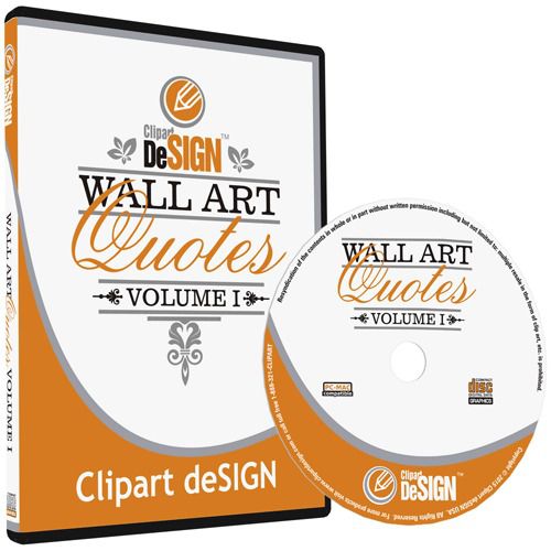 WALL ART QUOTES CLIPART-VINYL CUTTER PLOTTER IMAGES-VECTOR CLIP ART GRAPHICS CD
