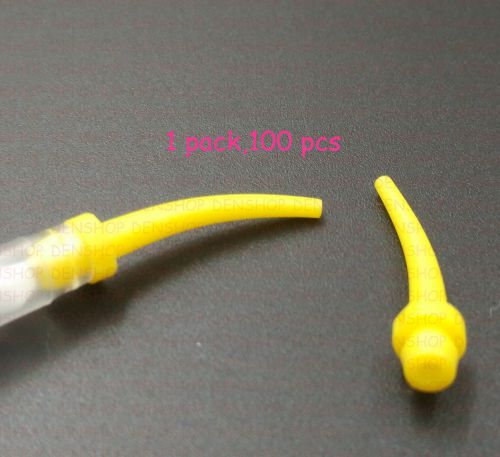 1 x 100pcs/pack Dental Disposable Intra Oral tips Yellow Nozzles For Mixing Tip