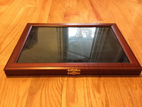 Wooden Coin Display Cases w Glass Top
