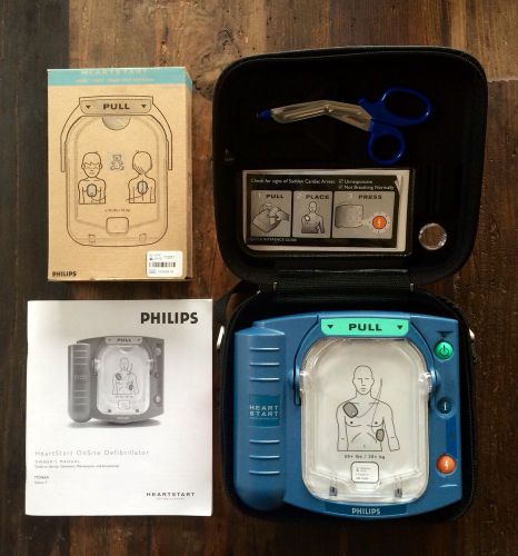 Phillips heartstart aed defibrillator hs1 m5066a with extra pedopad for sale