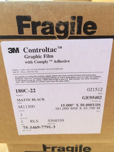3M CONTROLTAC GRAPHIC FILM WITH COMPLY ADHESIVE - MATTE BLACK - ****NEW****