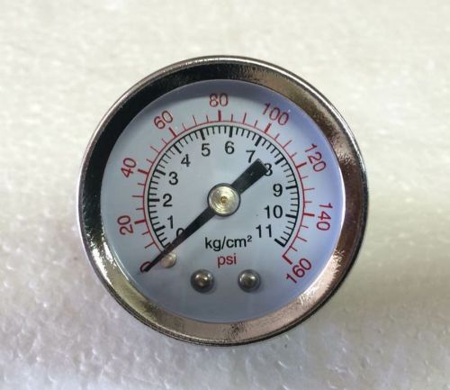 Air compressor pressure/hydraulic gauge 1.5&#034; face back mount 1/8&#034; npt 0-160 psi for sale