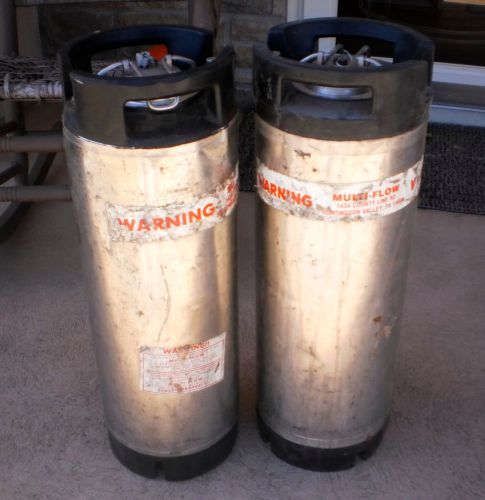 TWO 5 GALLON CORNY BALL LOCK SODA BEER KEGS HOMEBREW USED