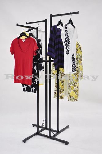 4-way Clothing Rack - Straight Arms #RK-TY4ST-BK