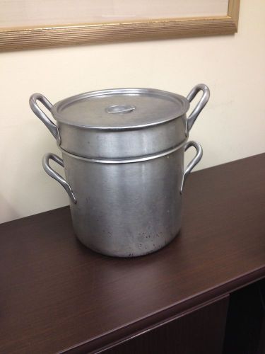 Commercial vollrath double boiler 20 qt stainless steel with lid complete for sale