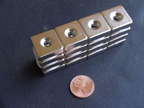 16X Neodymium Rare earth Magnet 3/4&#034;x3/4&#034;x1/4&#034; Counter sunk blocks