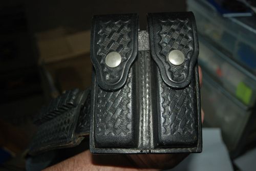 Smith &amp; wesson double magazine holder, leather basket weave for sale