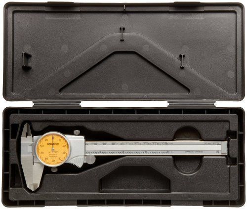 Mitutoyo 505-675-55 Dial Calipers, in, Orange Face, for Inside, Outside, Depth