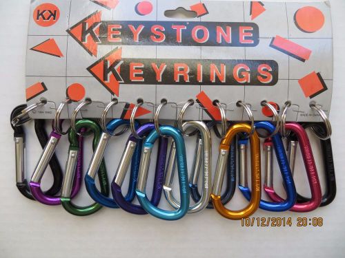 C- Clips (12) Aluminum From Keystone Keyrings - 10 Colors - Free Ship In USA