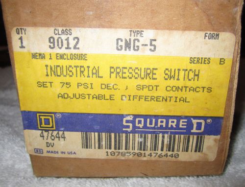 NEW SQUARE D INDUSTRIAL PRESSURE SWITCH 9012 GNG-5 SER B