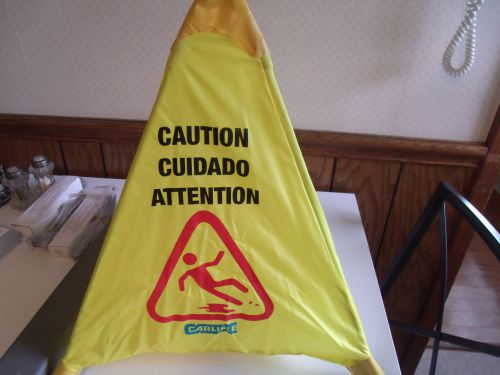 22&#034; caution floor sign pop up pop out cone w/storage tube