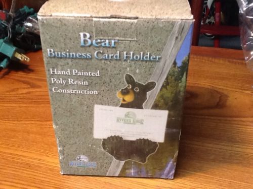 Bear Business Card Holder New in The Box Rivers Edge Products #418 Hand Painted