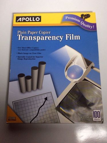 APOLLO PP100C Plain Paper Copier TRANSPARENCY FILM Clear 8.5 x 11 94 Sheets