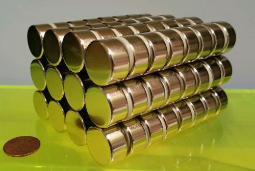 5 Large Neodymium N52 disk magnets. Super Strong Rare Earth Magnets 3/4&#034; x 3/8&#034;