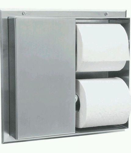 New Bobrick B-386 Commercial Stainless Steel Dual-sided Toilet Paper Dispenser