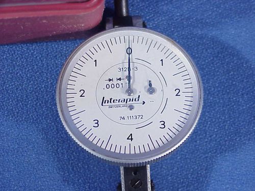 Swiss made machinist  interapid 312b-3 dial test indicator w/ case for sale
