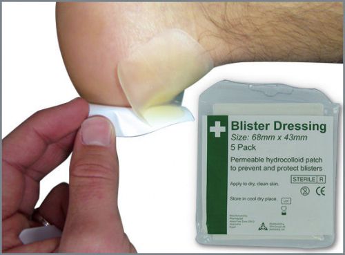 BLISTER DRESSING PLASTER - PACK OF 5 - HYDROCOLLOID PATCHES - WATER RESISTANT
