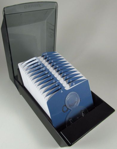 Covered Rolodex Box Alphabetic A-Z Over 200 Blank Cards