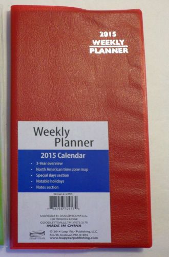 2015 Weekly Planner Calendar Organizer Agenda Pocket/Purse Size 6 3/4&#034; x 3&#034;