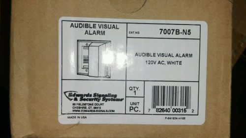 Edwards Audible Visual Alarm 7007B-N5 7007BN5 120 VAC New White