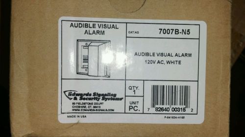 Edwards Audible Visual Alarm 7007B-N5 7007BN5 120 VAC New White