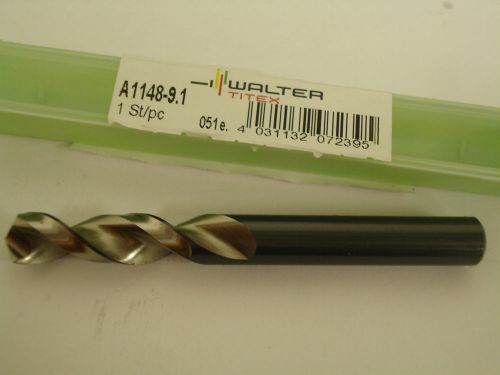 Walter Titex Screw Machine Drill Bit 0.3583&#034; 9.1mm HSS 2FL A1148-9.1 (439)