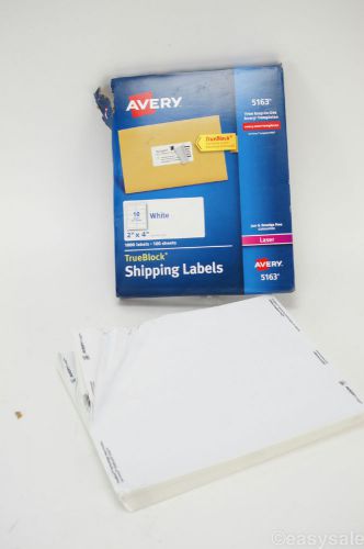 Avery #5163 2&#034; x 4&#034; White TrueBlock Shipping Labels for Laser Printers - BENT