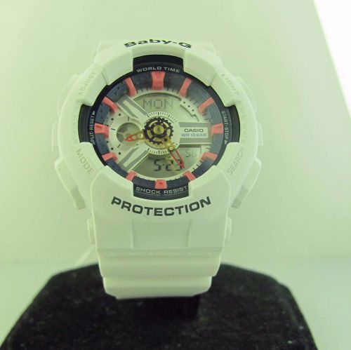 NEW BABY G BA110SN-7A Ana-Digi Sneaker Colors White and Pink Ladies Watch