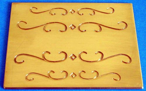 Engraving Template Brass - Decorative Scrolls - Fits a 2-3/4&#034; copy slide. New