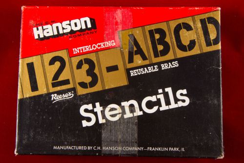 HANSON Interlocking Brass Stencils 6&#034; Characters 92 pc Set
