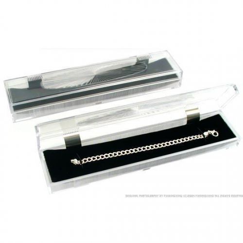 2 Clear Crystal Bracelet Gift Boxes 8 7/8&#034;