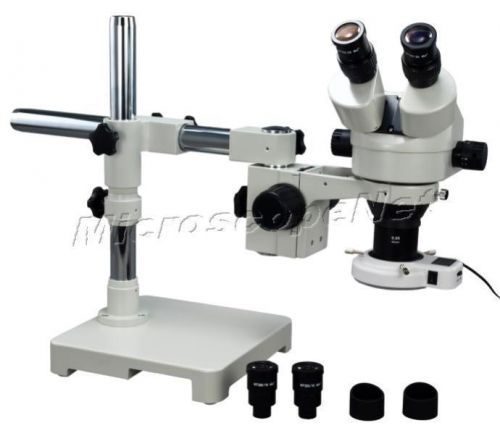 2.1X-90X Boom Stand Zoom Stereo Microscope+54 LED Ring Light+5 Years Warranty