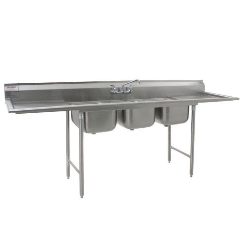 EAGLE GROUP 414 SERIES SS SINK 24IN X 24IN 3 COMPARTMENT W/ DRAINBOARDS - 414-24