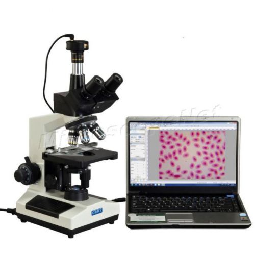 Lab clinic vet trinocular phase contrast compound microscope+9mp digital camera for sale