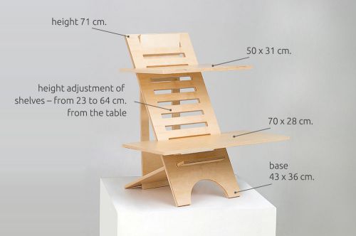 Standing desk /Table for standing activity with two working spaces/Computerstand
