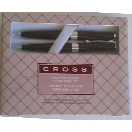 set CROSS ball point pen and mechanical pencil black  Cardinal new in box
