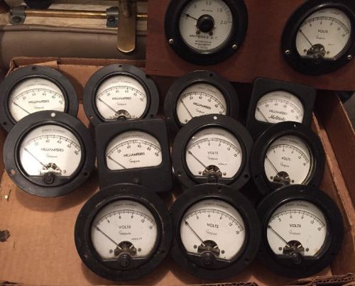 11 Simpson Milliamperes and Volt Meters untested group lot USA